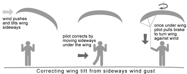 correcting sideways gust en