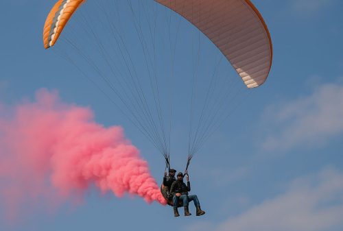 با پاراگلایدر-جشن-تعیین-جنسیت-نوزاد